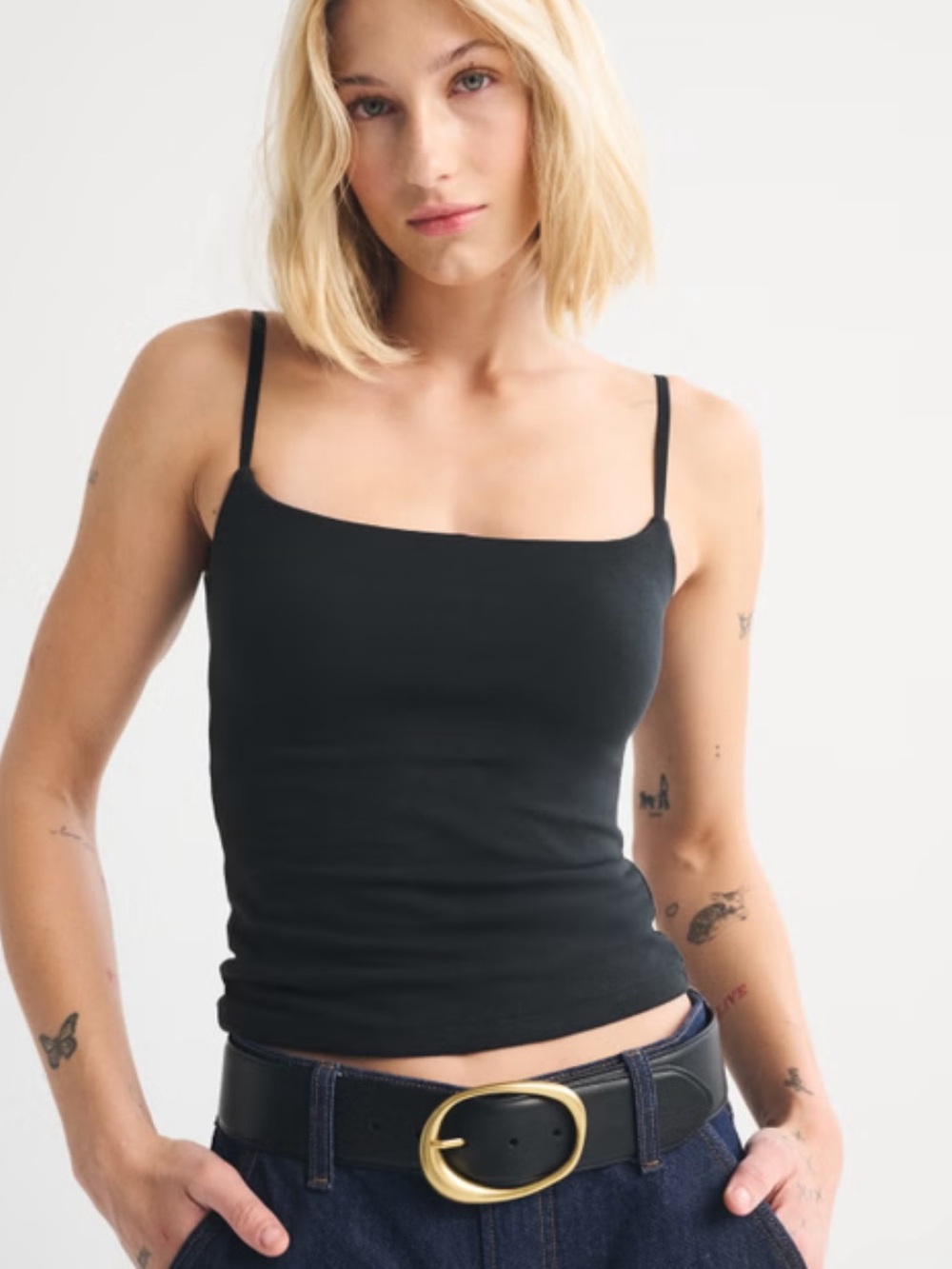 Abercrombie & Fitch Bra Free Black Spaghetti-Strap Cami